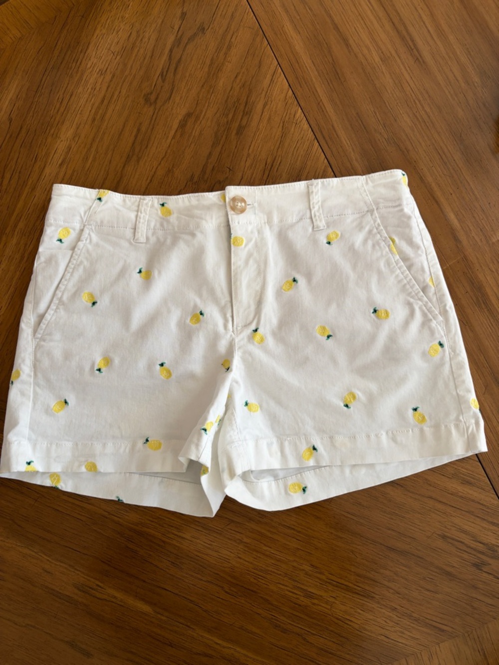 LOFT White Lemon Embroidered shorts